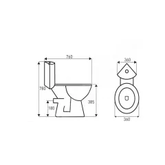 ЪГЛОВ МОНОБЛОК PRESIDENT 30 CERSANIT ПЛАВНО ЗАТВАРЯНЕ K08-065_1