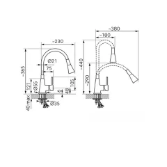 КУХНЕНСКИ СМЕСИТЕЛ FERRO ZUMBA BZA42S_1