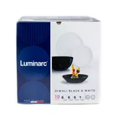 СЕРВИЗ ЗА ХРАНЕНЕ ОТ 19 ЧАСТИ ЧЕРНО И БЯЛО LUMINARC_1