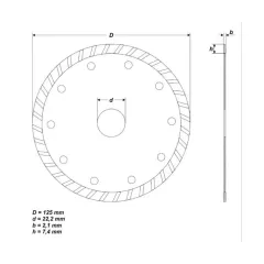 ДИСК ДИАМАНТЕН ТУРБО 125ММ., REXER EN1323, RG-09-240/ 632006_1