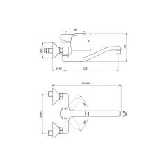 СМЕСИТЕЛ  СТЕНЕН  ЗА КУХНЯ  -SEVA S , ВС392АА_1