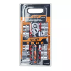 КОМПЛЕКТ ВЛОЖКИ 1/2  8-27 ММ С ТРЕСЧОТКА 20 ЧАСТИ GADGET_1