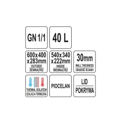 КЕТЪРИНГ ТЕРМО-КОНТЕЙНЕР YATO GN1/1 40 ЛИТРА_5