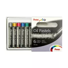 ПАСТЕЛИ МАСЛЕНИ PENTEL ARTS МЕТАЛИКОВИ 6 БРОЯ_0