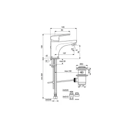 СМЕСИТЕЛ ЗА УМИВАЛНИК SEVA L С ИЗПРАЗНИТЕЛ_1