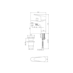 СМЕСИТЕЛ ЗА ВАНА И ДУШ CASCADA NARA_1
