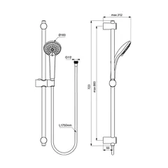 ТРЪБНО ОКАЧВАНЕ ИДЕАЛ РЕЙН М3 70СМ B9508AA_1