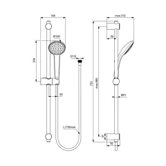 ТРЪБНО ОКАЧВАНЕ IDEALRAIN 720MM 1F100MM 1750MM BD496AA_1