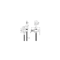 СМЕСИТЕЛ ЗА ВГРАЖДАНЕ БИДЕ + СЛУШАЛКА И ШЛАУХ 3313GG_1