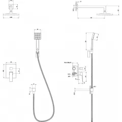 ЕЛИНОР MATT BLACK СМЕСИТЕЛ ЗА ВГРАЖДАНЕ ЗА ДУШ 8123191MB_2