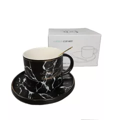 ЧАША С ДРЪЖКА И ЧИНИЯ И ЛЪЖИЦА ЧЕРЕН МРАМОР_1