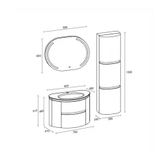 КОМПЛЕКТ ОГЛЕДАЛО, ДОЛЕН ШКАФ И КОЛОНА 5807 3511151_4