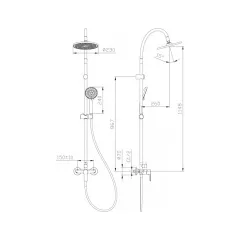 ДУШ СИСТЕМА СЪС СТАЦИОНАРЕН ПОДВИЖЕН ДУШ И СМЕСИТЕЛ ICT 6544 MB_1