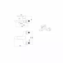 СМЕСИТЕЛ ЗА ВАНА И ДУШ БЕЗ АКСЕСОАРИ ВЕНЕЦИЯ 6066328GG_1