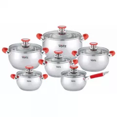 КОМПЛЕКТ ТЕНДЖЕРИ VOLTZ OV5120N12 С ЧЕРВЕНИ ДРЪЖКИ НЕРЪЖДАЕМА СТОМАНА_0