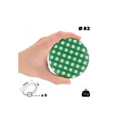 КАПАЧКИ ЗА БУРКАН Ф82 - 10БР. ЗЕЛЕНО КАРЕ ЗЕЛЕНЧУЦИ /  С82_1