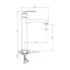 СТОЯЩ СМЕСИТЕЛ ЗА УМИВАЛНИК ЕЛИЦА 148119К - ВИСОК_1