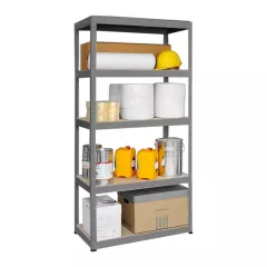 МЕТАЛЕН СТЕЛАЖ STAR 180X90X45 CM, ДО 350 КГ НА РАФТ - СИВ_2