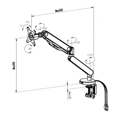 ГЕЙМЪРСКА СТОЙКА ЗА МОНИТОР С ГАЗОВ АМОРТИСЬОР CARMEN CR-530 - ЧЕРНО - ЧЕРВЕНА_6