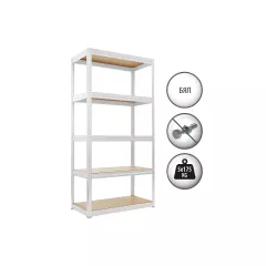 МЕТАЛЕН СТЕЛАЖ STAR 180Х90Х45 СМ, ДО 175 КГ НА РАФТ - БЯЛ_1