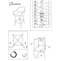 БАР СТОЛ TRING - СВЕТЛОСИВ BF 3_3