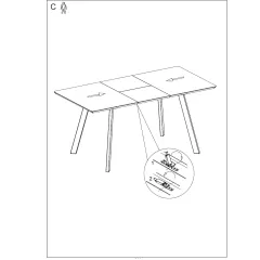 РАЗТЕГАТЕЛНА ТРАПЕЗНА МАСА DARWIN СИВ-ЧЕРЕН_8
