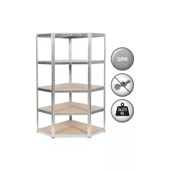 ЪГЛОВ МЕТАЛЕН СТЕЛАЖ CARMEN CR-1019 - 180X90X45 CM, ДО 275 КГ НА РАФТ - ЦИНК_1