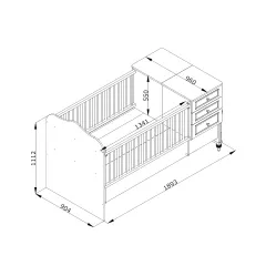 БЕБЕШКА КОШАРА И ДЕТСКО ЛЕГЛО 2В1 NIL 80X180 CM - БЯЛА_3