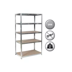 МЕТАЛЕН СТЕЛАЖ CARMEN CR-1021 - 190X100X40 CM, ДО 65 КГ НА РАФТ - ЦИНК_1