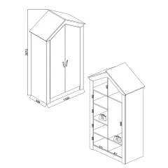 ДВУКРИЛЕН ДЕТСКИ ГАРДЕРОБ PINK HOUSE_3