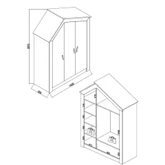 ТРИКЛИРЕН ДЕТСКИ ГАРДЕРОБ PINK HOUSE_3