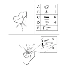 ТРАПЕЗЕН СТОЛ READING 2 - СВЕТЛОСИВ MJ 3_5