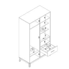 ДВУКРИЛЕН ГАРДЕРОБ BREDA_3 ДВУКРИЛЕН ГАРДЕРОБ BREDA_3