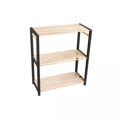 ЕТАЖЕРКА НА 3 НИВА WOOD 78*65*29СМ.,ЧЕРНА FIX-2004/ И108191_0