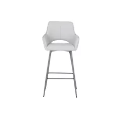 БАР СТОЛ TELFORD 2 СИЛИКОНОВА КОЖА - СИВ 67_1 БАР СТОЛ TELFORD 2 СИЛИКОНОВА КОЖА - СИВ 67_1