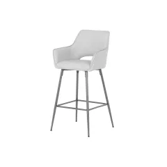 БАР СТОЛ TELFORD 2 СИЛИКОНОВА КОЖА - СИВ 67_2 БАР СТОЛ TELFORD 2 СИЛИКОНОВА КОЖА - СИВ 67_2