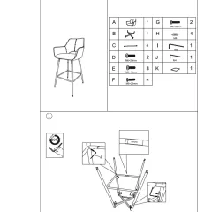 БАР СТОЛ TELFORD 2 СИЛИКОНОВА КОЖА - СИВ 67_5 БАР СТОЛ TELFORD 2 СИЛИКОНОВА КОЖА - СИВ 67_5