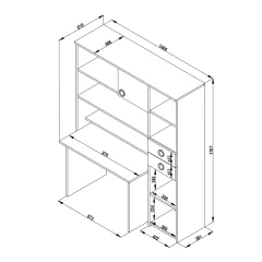 ДЕТСКО БЮРО С ЕТАЖЕРКА TURBO CAP 2_3