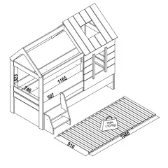 ДЕТСКО ЛЕГЛО КЪЩА PINK HOUSE - 90 Х 200 - РОЗОВО_3
