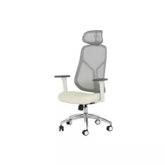 ЕРГОНОМИЧЕН СТОЛ CARMEN 7901 W ЕКО КОЖА - СИВ-ШАМПАНСКО_2