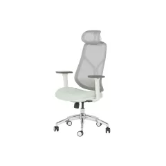 ЕРГОНОМИЧЕН СТОЛ CARMEN 7901 W ЕКО КОЖА - СИВ-СВЕТЛОЗЕЛЕН_2