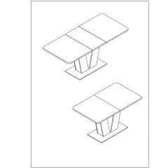 РАЗТЕГАТЕЛНА ТРАПЕЗНА МАСА VEGAS T - ДЪБ СОНОМА / БЯЛ_8