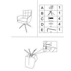 ТРАПЕЗЕН СТОЛ SEFTON - СИВ CM_5