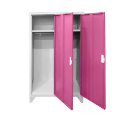 МЕТАЛЕН ШКАФ CARMEN CR-1602 KZ - СИВ / РОЗОВ_1