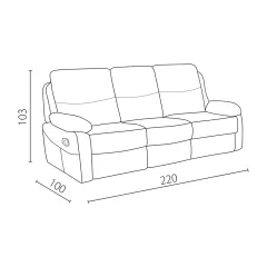 ДИВАН - ТРОЙКА С РЕЛАКС МЕХАНИЗЪМ SELENA - КРЕМ 101_6