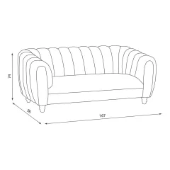 ДВУМЕСТНО КАНАПЕ KORI - СИВ V_5
