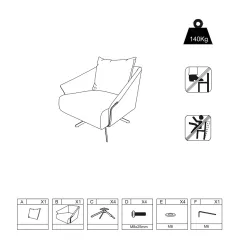 КРЕСЛО FERGUS - СИВО BG 5_5