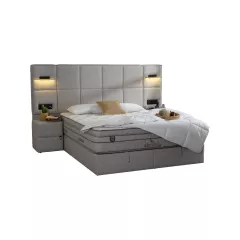 ТАПИЦИРАНА СПАЛНЯ С МАТРАК COMFORT - СИВ 02_0
