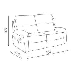 ДИВАН - ДВОЙКА С РЕЛАКС МЕХАНИЗЪМ SELENA - КРЕМ 101_5