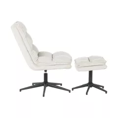 КРЕСЛО С ТАБУРЕТКА JANET - КРЕМ_6